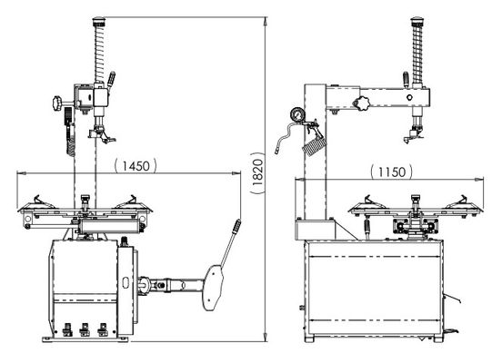 ISO 380v Półautomatyczna zmieniarka opon Pneumatyczna zmieniarka opon